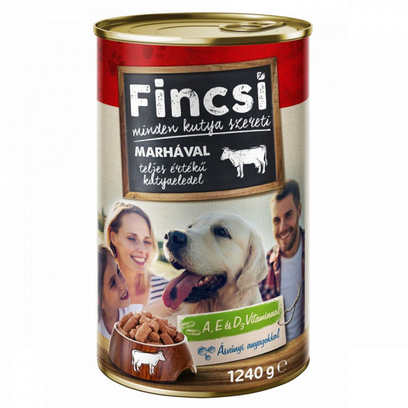 Fincsi Dog консервы для собак, говядина, 1240 г