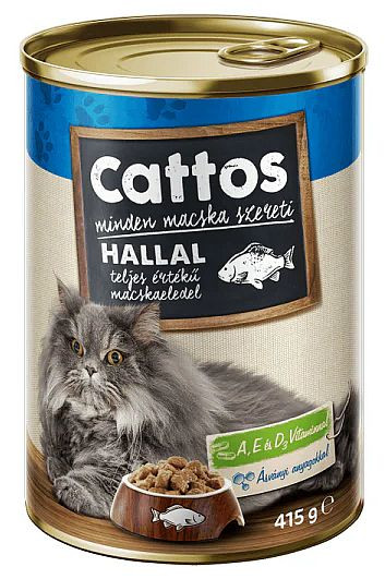 Cattos консервы для кошек, ж/б, 415г, рыба