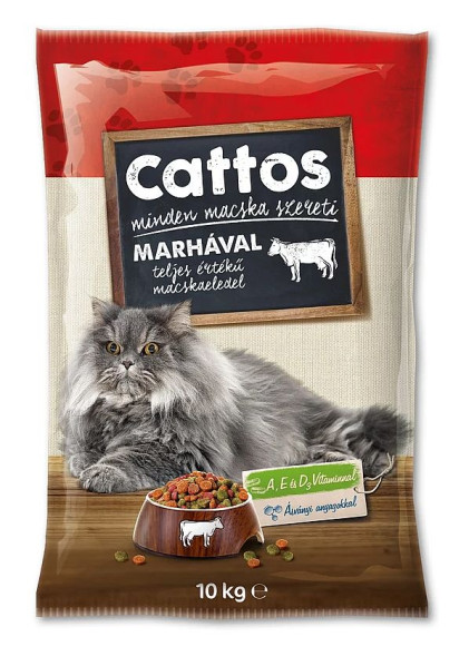 Cattos сухой корм для кошек,  10кг, говядина