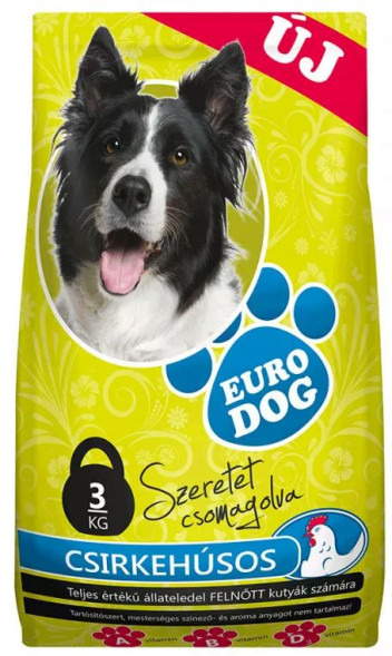 Euro Dog сухой корм для собак, 3кг, курица