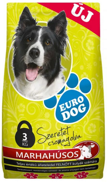 Euro Dog сухой корм для собак, 3кг, говядина