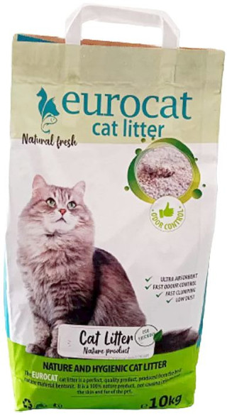 Euro Cat наполнитель для кошачьего туалета (бентонит), натуральный, 10кг