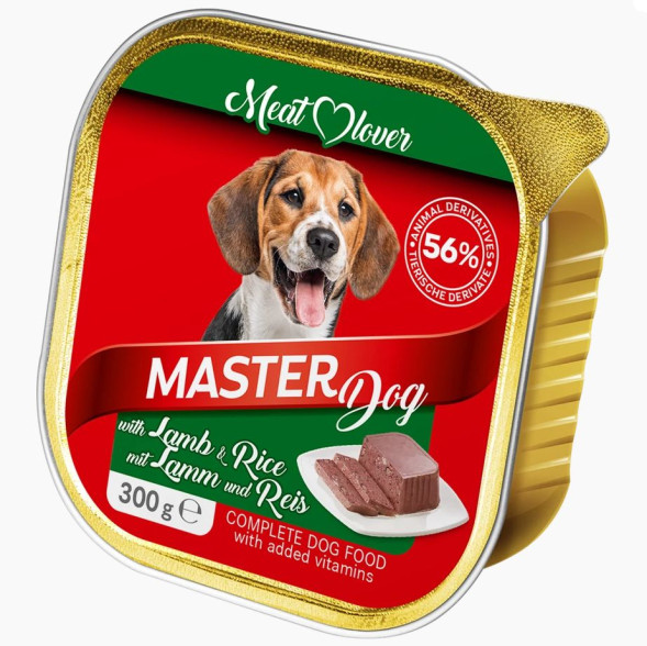 Master влажный корм для собак, ламистер, 9x300 г, баранина, рис