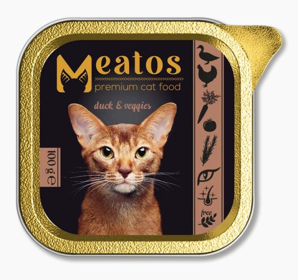 Meatos влажный корм для кошек, ламистер, утка-овощи,  16х100 г