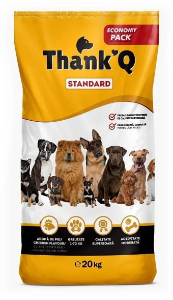THANK’Q STANDARD сухой корм для собак, Triplex упаковка, 20 кг, курица