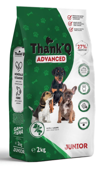 THANK’Q ADVANCED сухой корм для собак, молодые, Triplex упаковка, 2 кг, говядина