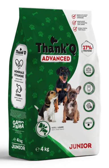 THANK’Q ADVANCED сухой корм для собак, молодые, Triplex упаковка, 4 кг, говядина