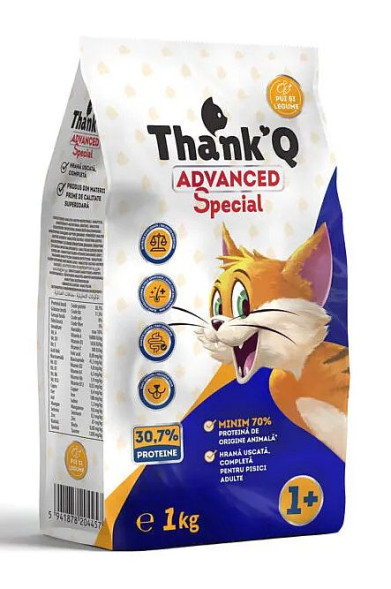 THANK’Q ADVANCED сухой корм для кошек, Triplex упаковка, 1 кг, курица