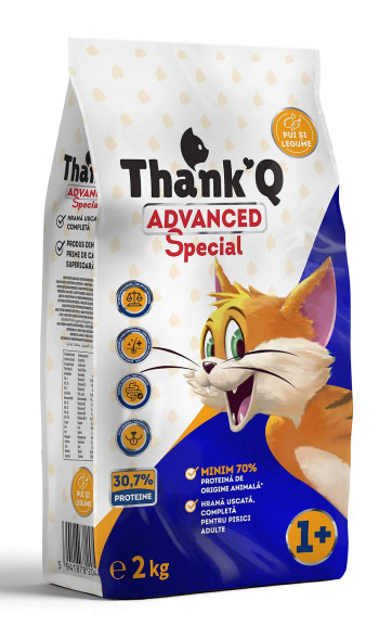 THANK’Q ADVANCED сухой корм для кошек, Triplex упаковка, 2 кг, курица