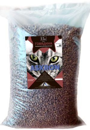 Askron dry cat food, 15 kg, Beef