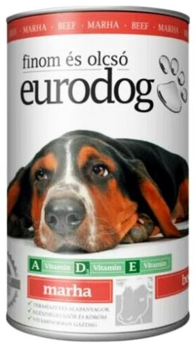 Euro Dog canned wet dog food, 1240g, Beef