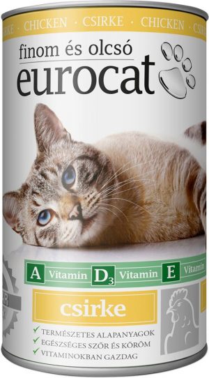 Euro Cat canned wet cat food, 415g, Chicken