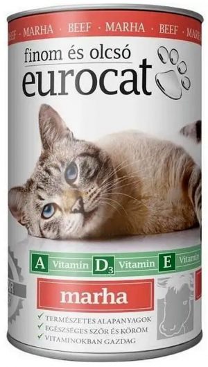 Euro Cat canned wet cat food, 415g, Beef