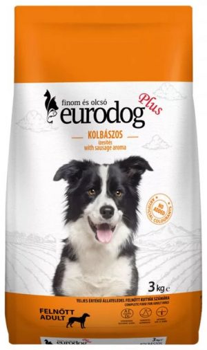 Euro Dog PLUS dry dog food, 3 kg, Sausage