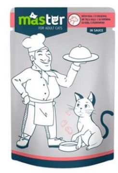 Master Cat wet cat food in pouch, beef, 80g