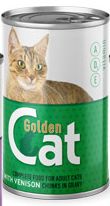 Golden Cat canned cat food 415g, Venison