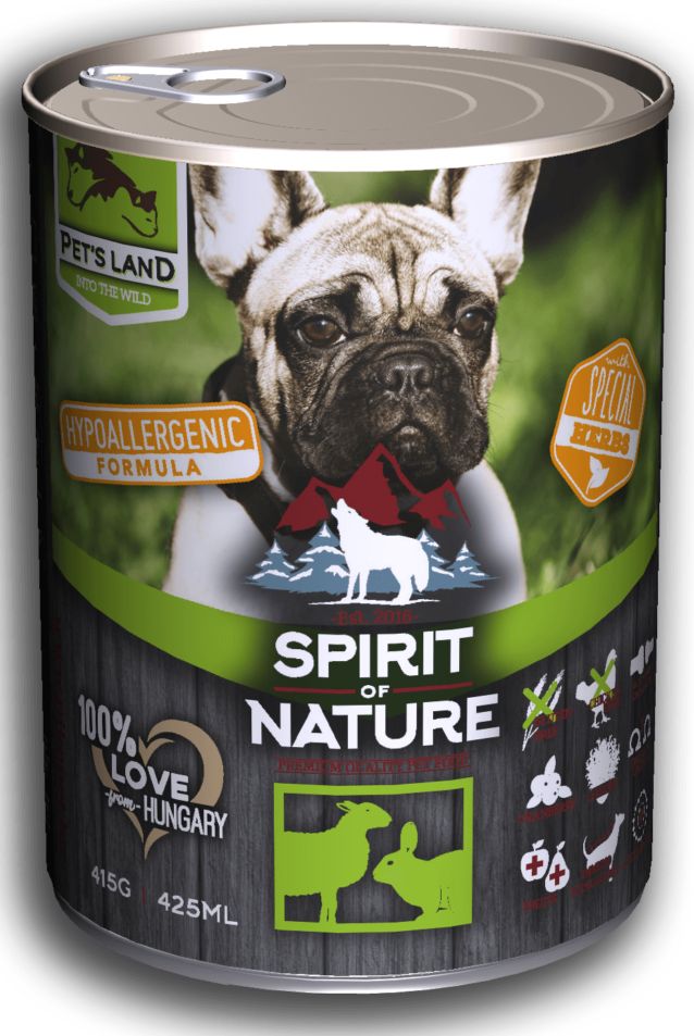 Spirit of Nature wet dog food, 415g, Lamb & Hare