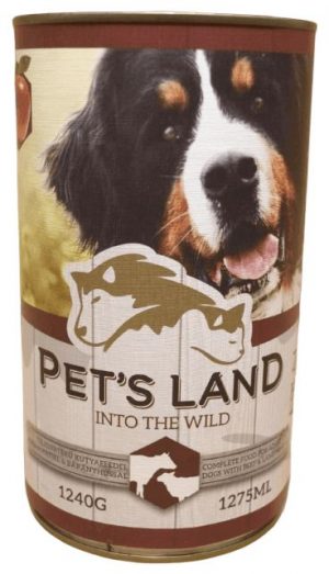 Pet’s Land wet dog food, 1240g, Beef-Lamb