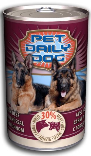 Pet Daily wet dog food, 1240g, Beef