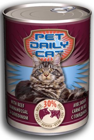 Pet Daily wet cat food, 415g, Beef