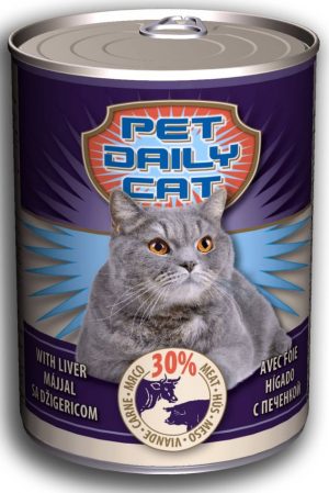 Pet Daily wet cat food, 415g, Liver