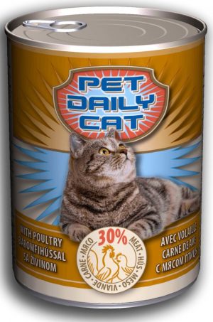 Pet Daily wet cat food, 415g, Poultry