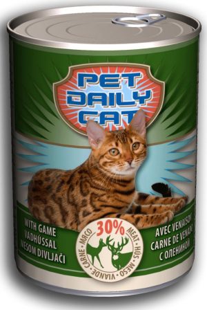 Pet Daily wet cat food, 415g, Game