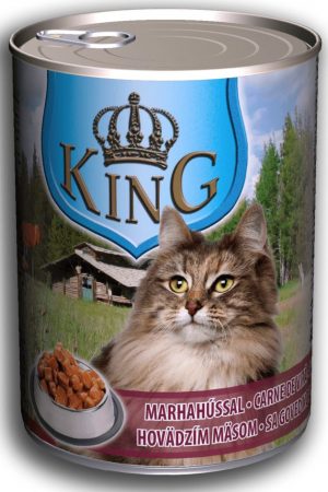 King wet cat food, 415g, Beef