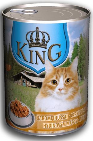 King wet cat food, 415g, Poultry