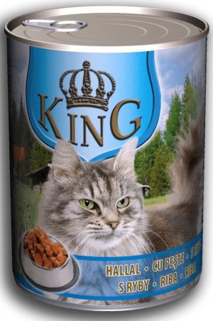 King wet cat food, 415g, Fish