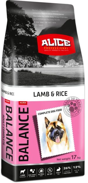 Alice dry dog food, Balance, 17 kg, Lamb-Rice
