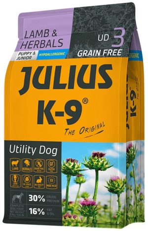JULIUS K-9 dry dog food, Puppy-Junior, 3 kg, Lamb-Herbals