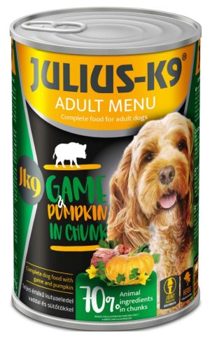 JULIUS K-9 canned wet dog food, 800 g, Game-Pumpkin