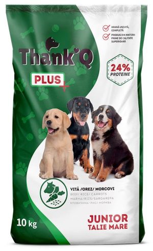THANK'Q PLUS dry dog food, Junior, 10 kg, Beef