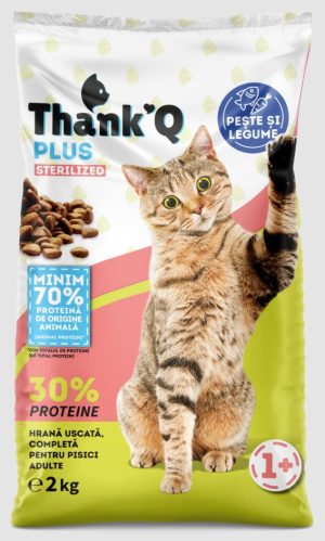 THANK'Q PLUS dry cat food, Sterilized, 2 kg, Fish