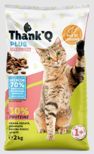 THANK'Q PLUS dry cat food, Sterilized, 2 kg, Chicken