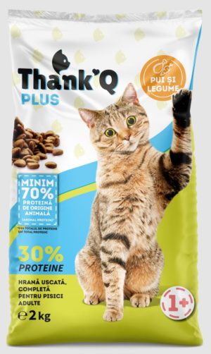 THANK'Q PLUS dry cat food, 2 kg, Chicken