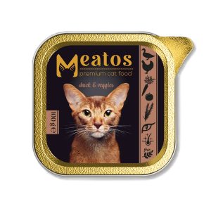 Meatos Cat wet cat food, pate, adult, alucup, 100 g, duck, veggies