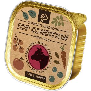 Top Condition wet dog food, pate, adult, alucup, 150 g, beef, apple